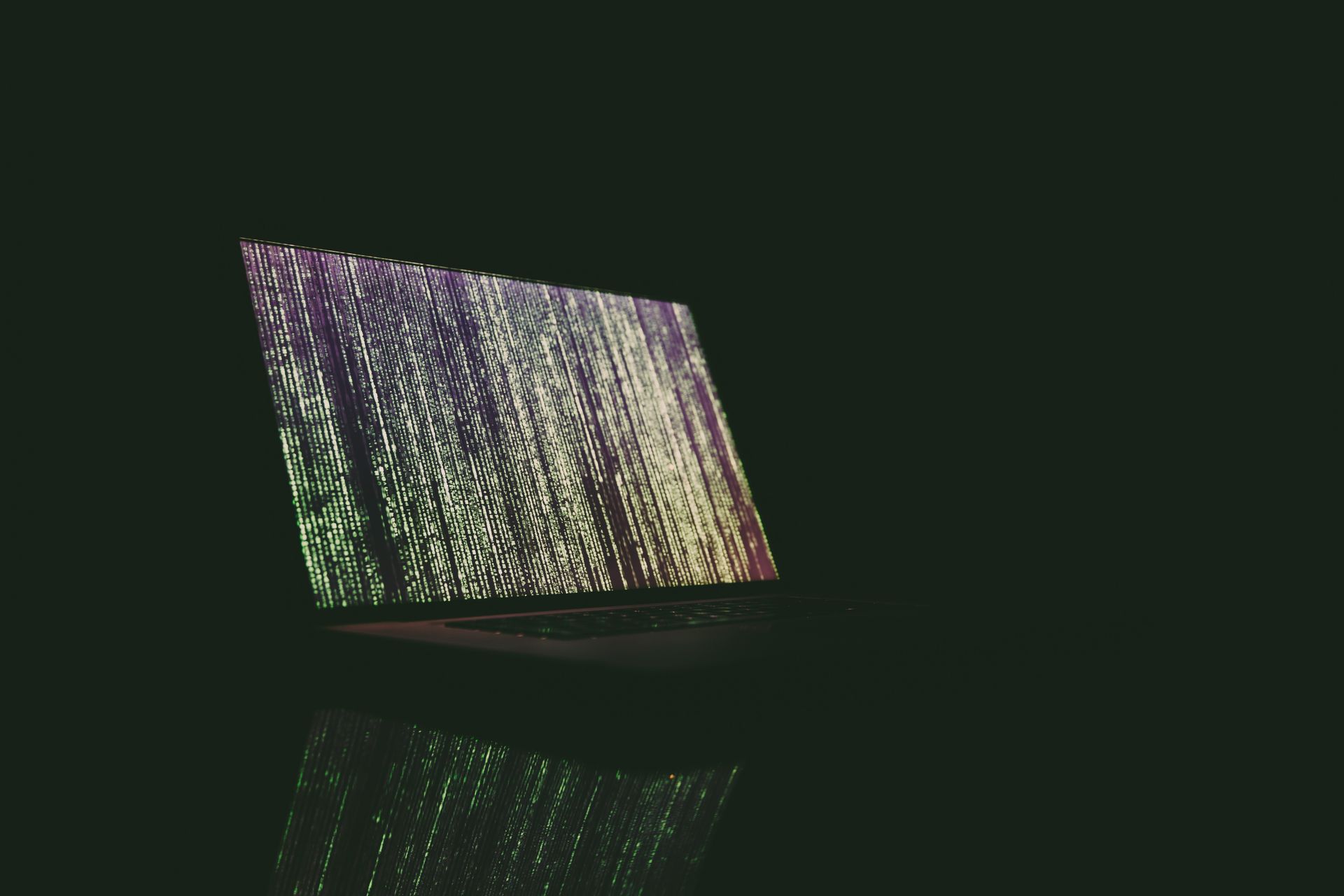 Programming code on a laptop screen